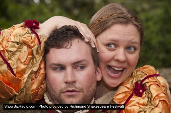 Matt Lipscomb as Antipholus of Ephesus and Molly Hood as Adriana
