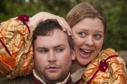 Matt Lipscomb as Antipholus of Ephesus and Molly Hood as Adriana