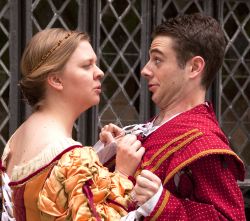Molly Hood as Adriana and James Murphy as Dromio of Syracuse